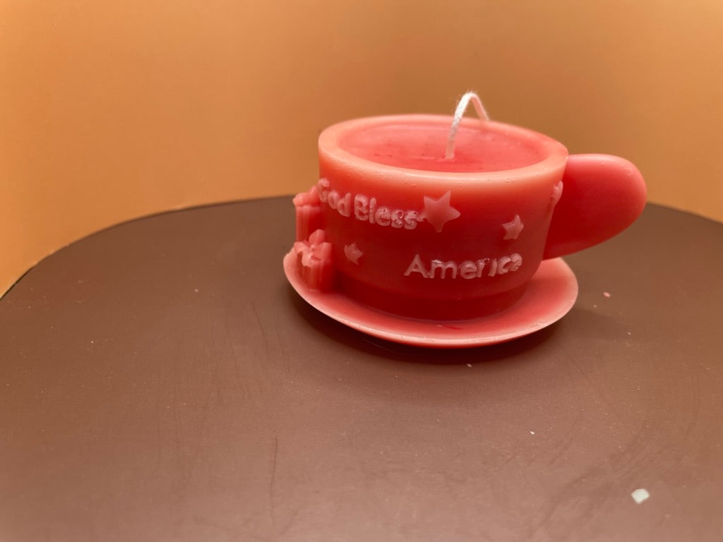 Patriotic Coffee Cup Candle