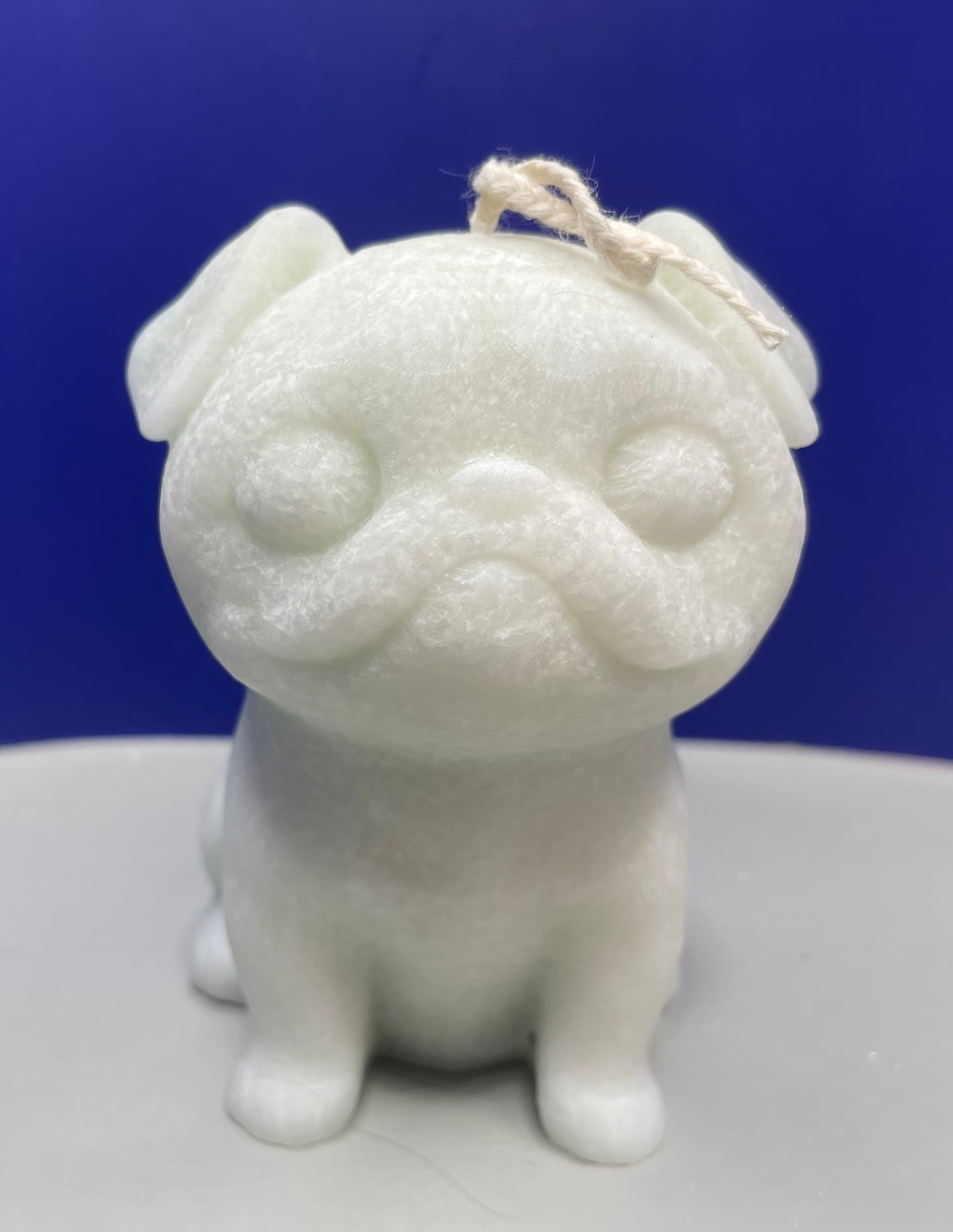 Mister Pugglesworth front view candle